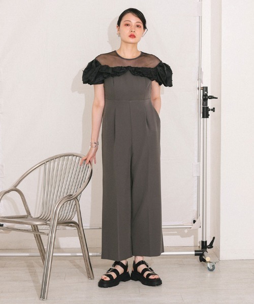 DONOBAN(ドノバン)の「【ANDRESD】ribbon frills pants dress パーティー 結婚式 お呼ばれ 同窓会(ドレス・レディース・ベージュ/チャコール/ブラック・S/M/L)」の21枚目の写真