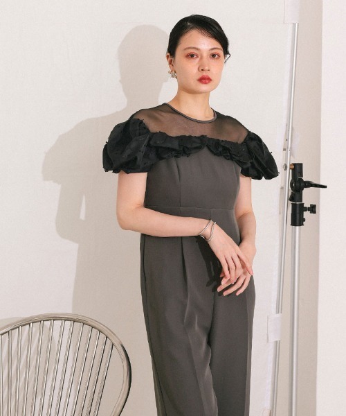 DONOBAN(ドノバン)の「【ANDRESD】ribbon frills pants dress パーティー 結婚式 お呼ばれ 同窓会(ドレス・レディース・ベージュ/チャコール/ブラック・S/M/L)」の22枚目の写真