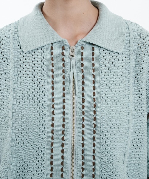 PUBLIC TOKYO(パブリックトウキョウ)の「ハーフスリーブジップポロニット(ニット/セーター・レディース・ベージュ/アイボリー/ライトブルー・FREE)」の16枚目の写真