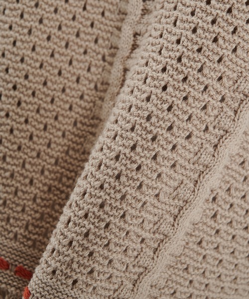 PUBLIC TOKYO(パブリックトウキョウ)の「ハーフスリーブジップポロニット(ニット/セーター・レディース・ベージュ/アイボリー/ライトブルー・FREE)」の5枚目の写真