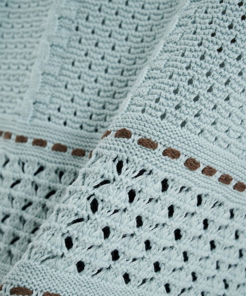 PUBLIC TOKYO(パブリックトウキョウ)の「ハーフスリーブジップポロニット(ニット/セーター・レディース・ベージュ/アイボリー/ライトブルー・FREE)」の4枚目の写真