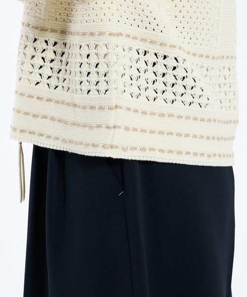 PUBLIC TOKYO(パブリックトウキョウ)の「ハーフスリーブジップポロニット(ニット/セーター・レディース・ベージュ/アイボリー/ライトブルー・FREE)」の17枚目の写真