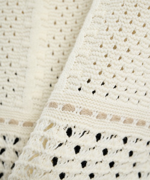 PUBLIC TOKYO(パブリックトウキョウ)の「ハーフスリーブジップポロニット(ニット/セーター・レディース・ベージュ/アイボリー/ライトブルー・FREE)」の6枚目の写真