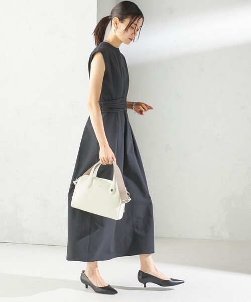 SHIPS（シップス）の「〈手洗い可能〉サッカー ストレッチ ドット 無地 フレンチ スリーブ ワンピース（ワンピース・レディース・ブラック/ネイビー・ONE SIZE）」の10枚目の写真