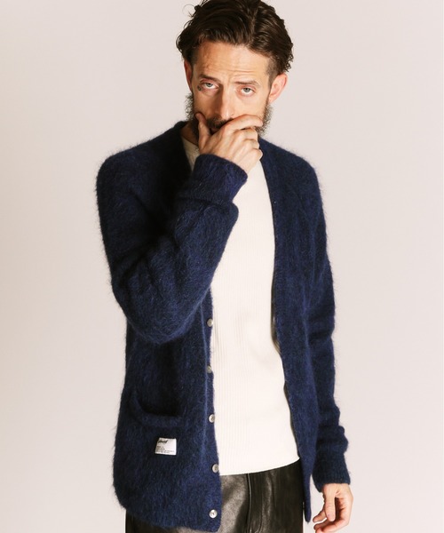Schott(ショット)の「Schott/ショット/MOHAIR KNIT CARDIGAN/モヘアニット カーディガン(カーディガン/ボレロ・メンズ・ネイビー/グレー・M/L/XL)」の14枚目の写真