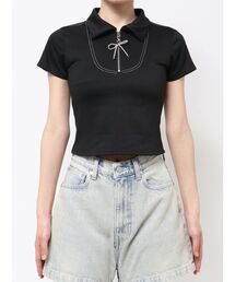 EMODA | リボンカラージップトップ(Tシャツ/カットソー)