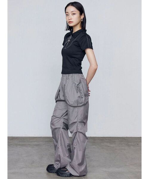 EMODA（エモダ）の「リボンカラージップトップ（Tシャツ/カットソー・レディース・ブルー/グレー/ブラック・FREE）」の7枚目の写真