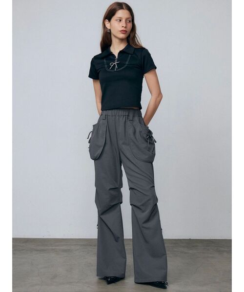 EMODA（エモダ）の「リボンカラージップトップ（Tシャツ/カットソー・レディース・ブルー/グレー/ブラック・FREE）」の17枚目の写真