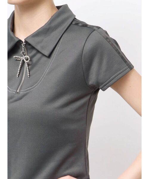 EMODA（エモダ）の「リボンカラージップトップ（Tシャツ/カットソー・レディース・ブルー/グレー/ブラック・FREE）」の22枚目の写真