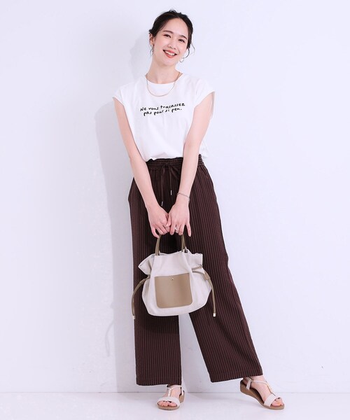 SHOO・LA・RUE(シューラルー)の「【2WAY】素材コンビトートバッグ(トートバッグ・レディース・ベージュ/イエロー系2/ネイビー系2・00)」の18枚目の写真
