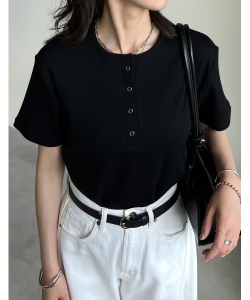 tシャツ 「W」「it」「ISABEL BENENATO(イザベル ベネナート)」ヘンリーネックデザインカットソー レディース ISABEL BENENATO tシャツ 「W」「it」「ISABEL BENENATO