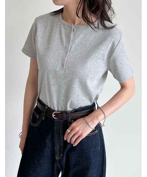 tシャツ 「W」「it」「ISABEL BENENATO(イザベル ベネナート)」ヘンリーネックデザインカットソー レディース ISABEL BENENATO tシャツ 「W」「it」「ISABEL BENENATO