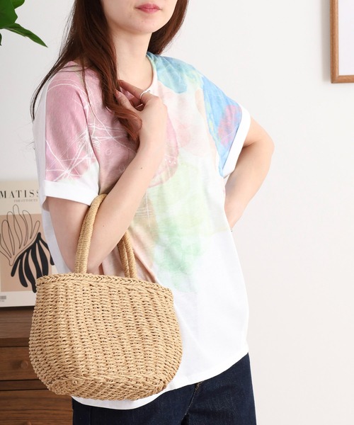 myke（ミーカ）の「myke 水彩プリントタックTシャツ（Tシャツ/カットソー・レディース・ブルー/ピンク/ライム・M）」の18枚目の写真