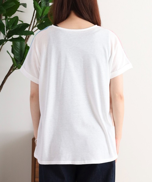 myke（ミーカ）の「myke 水彩プリントタックTシャツ（Tシャツ/カットソー・レディース・ブルー/ピンク/ライム・M）」の12枚目の写真