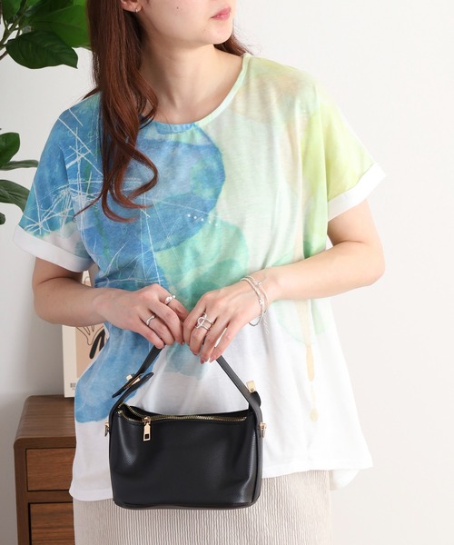 myke（ミーカ）の「myke 水彩プリントタックTシャツ（Tシャツ/カットソー・レディース・ブルー/ピンク/ライム・M）」の21枚目の写真