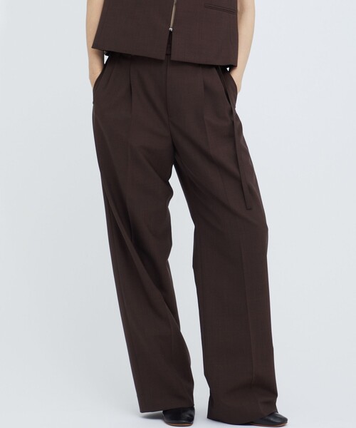 ＜AEWEN MATOPH＞ハイウエスト ベルトパンツ2 ダークグレー AEWEN MATOPH＞ハイウエスト ベルトパンツ2 ダークグレー