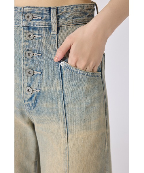 rienda★フロントボタンデザインハイウエストデニムパンツ rienda｜フロントボタンデザインハイウエストデニムパンツ | Rakuten