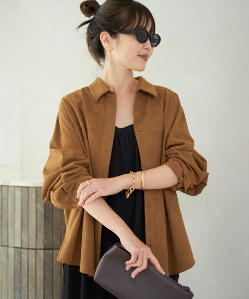 plage（プラージュ）の「suede シャツ（シャツ/ブラウス・レディース・キャメル・FREE）」の11枚目の写真
