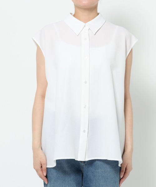 LOWRYS FARM（ローリーズファーム）の「バックリボンシャツＳＳ　572747（シャツ/ブラウス・レディース・ダークブラウン/ベージュ/ホワイト・FREE）」の9枚目の写真