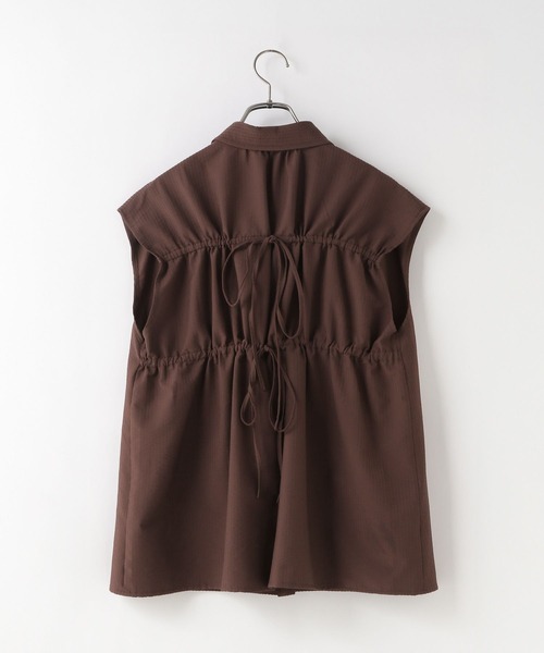 LOWRYS FARM（ローリーズファーム）の「バックリボンシャツＳＳ　572747（シャツ/ブラウス・レディース・ダークブラウン/ベージュ/ホワイト・FREE）」の12枚目の写真