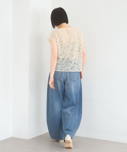 A part by(アパートバイ)の「モールレースプルオーバーフレンチスリーブ(Tシャツ/カットソー・レディース・ベージュ/ネイビー/オフホワイト/ライトブラウン・FREE)」の17枚目の写真