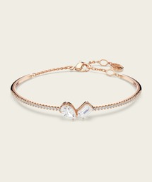 SWAROVSKI | 【公式】【スワロフスキー】Mesmera バングル, ミックスカット, ホワイト, ローズゴールドトーン・プレーティング(ブレスレット)