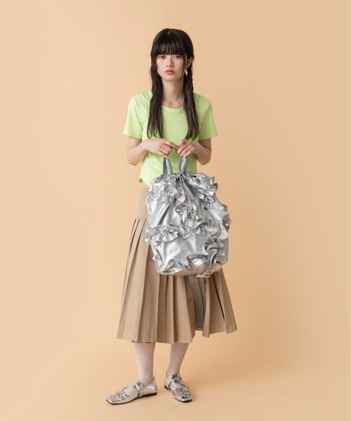 Casselini（キャセリーニ）の「Casselini(キャセリーニ)フリルナップサック（バックパック/リュック・レディース・シルバー/グレー/ブラック・FREE）」の15枚目の写真