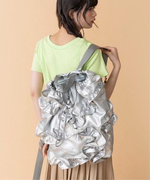 Casselini（キャセリーニ）の「Casselini(キャセリーニ)フリルナップサック（バックパック/リュック・レディース・シルバー/グレー/ブラック・FREE）」の17枚目の写真