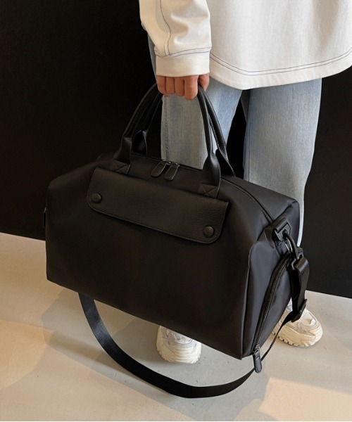 FREE STYLISTS（フリー スタイリスト）の「【2WAY】大容量 レザービッグサイズトラベルボストンバッグ/ショルダーバッグ（ボストンバッグ・レディース・グレー/ブラック・FREE）」の10枚目の写真