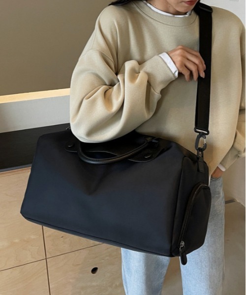 FREE STYLISTS（フリー スタイリスト）の「【2WAY】大容量 レザービッグサイズトラベルボストンバッグ/ショルダーバッグ（ボストンバッグ・レディース・グレー/ブラック・FREE）」の13枚目の写真