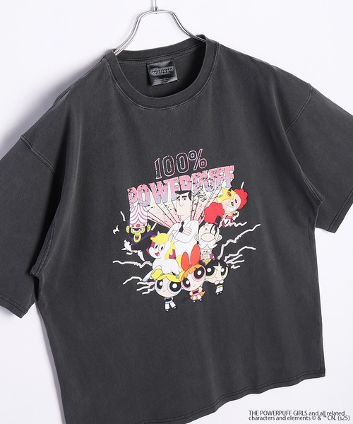 WESTSEA(ウエストシー)の「THE POWERPUFF GIRLS / パワーパフ ガールズ ピグメント加工 レトロ コラボ キャラクター 半T(Tシャツ/カットソー・メンズ・ブラック系その他/ブラック系その他3/ブラック系その他2/ブラック・L/M)」の21枚目の写真