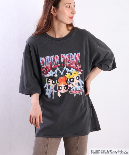 WESTSEA(ウエストシー)の「THE POWERPUFF GIRLS / パワーパフ ガールズ ピグメント加工 レトロ コラボ キャラクター 半T(Tシャツ/カットソー・メンズ・ブラック系その他/ブラック系その他3/ブラック系その他2/ブラック・L/M)」の22枚目の写真