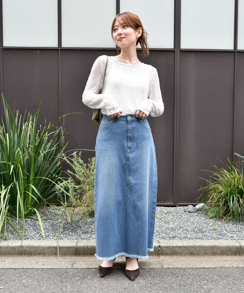 le.coeur blanc(ルクールブラン)の「《手洗い可能》ストレッチレースクルーネックカットソー(Tシャツ/カットソー・レディース・ブラック/オフホワイト・38)」の14枚目の写真