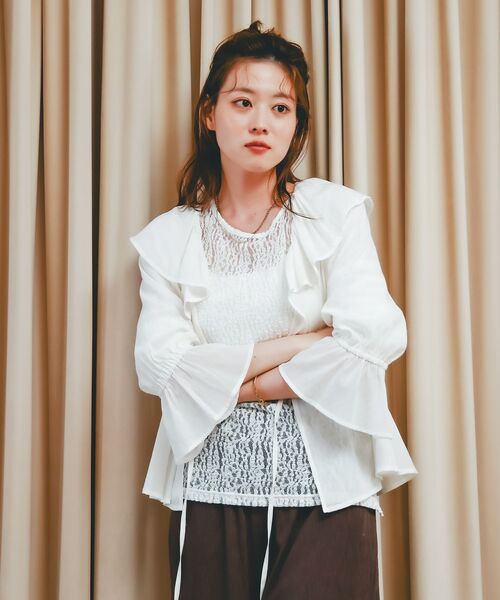 le.coeur blanc(ルクールブラン)の「《手洗い可能》ストレッチレースクルーネックカットソー(Tシャツ/カットソー・レディース・ブラック/オフホワイト・38)」の17枚目の写真