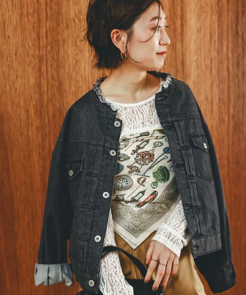 le.coeur blanc(ルクールブラン)の「《手洗い可能》ストレッチレースクルーネックカットソー(Tシャツ/カットソー・レディース・ブラック/オフホワイト・38)」の18枚目の写真