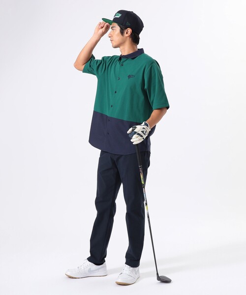 BEAMS GOLF(ビームスゴルフ)の「ORANGE LABEL / ワイド 切り替え ポロ襟シャツ【DRY・UV】(ポロシャツ・メンズ・ネイビー/ホワイト/グリーン・M/L/S/XL)」の11枚目の写真