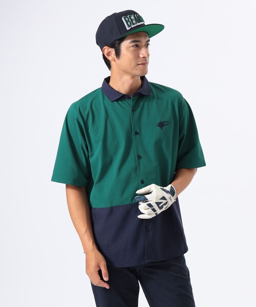 BEAMS GOLF(ビームスゴルフ)の「ORANGE LABEL / ワイド 切り替え ポロ襟シャツ【DRY・UV】(ポロシャツ・メンズ・ネイビー/ホワイト/グリーン・M/L/S/XL)」の15枚目の写真