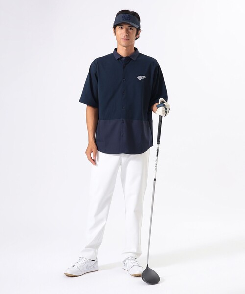 BEAMS GOLF(ビームスゴルフ)の「ORANGE LABEL / ワイド 切り替え ポロ襟シャツ【DRY・UV】(ポロシャツ・メンズ・ネイビー/ホワイト/グリーン・M/L/S/XL)」の16枚目の写真