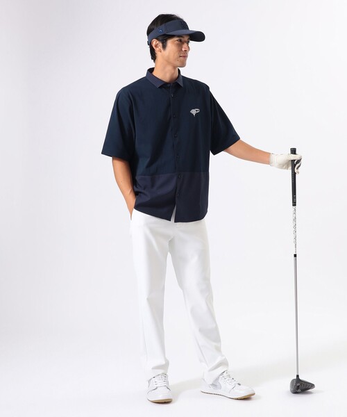 BEAMS GOLF(ビームスゴルフ)の「ORANGE LABEL / ワイド 切り替え ポロ襟シャツ【DRY・UV】(ポロシャツ・メンズ・ネイビー/ホワイト/グリーン・M/L/S/XL)」の17枚目の写真