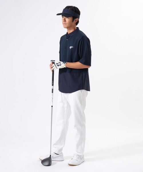 BEAMS GOLF(ビームスゴルフ)の「ORANGE LABEL / ワイド 切り替え ポロ襟シャツ【DRY・UV】(ポロシャツ・メンズ・ネイビー/ホワイト/グリーン・M/L/S/XL)」の18枚目の写真