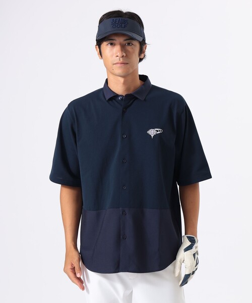 BEAMS GOLF(ビームスゴルフ)の「ORANGE LABEL / ワイド 切り替え ポロ襟シャツ【DRY・UV】(ポロシャツ・メンズ・ネイビー/ホワイト/グリーン・M/L/S/XL)」の19枚目の写真