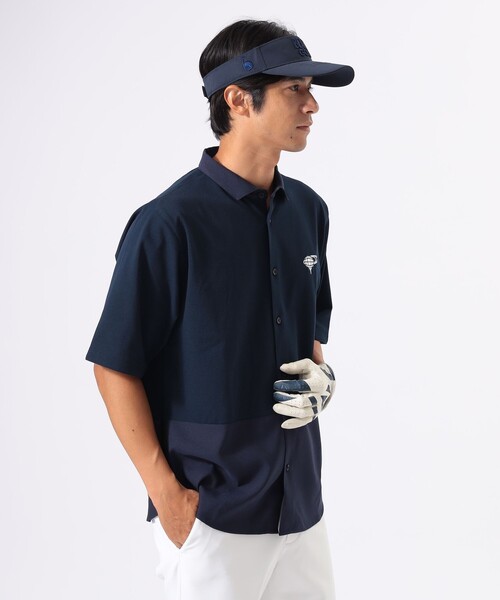 BEAMS GOLF(ビームスゴルフ)の「ORANGE LABEL / ワイド 切り替え ポロ襟シャツ【DRY・UV】(ポロシャツ・メンズ・ネイビー/ホワイト/グリーン・M/L/S/XL)」の21枚目の写真
