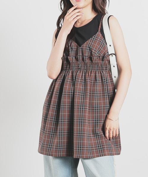 Honeys(ハニーズ)の「キャミブラウス(キャミソール・レディース・ブラック/ブラウン系その他/ブラック系その他・M/L/S)」の3枚目の写真