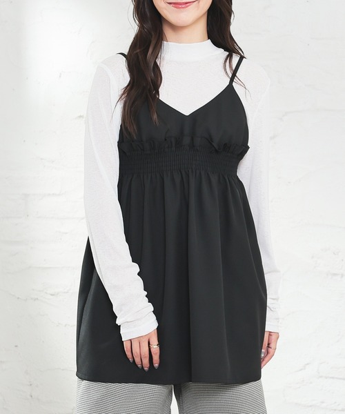 Honeys(ハニーズ)の「キャミブラウス(キャミソール・レディース・ブラック/ブラウン系その他/ブラック系その他・M/L/S)」の2枚目の写真