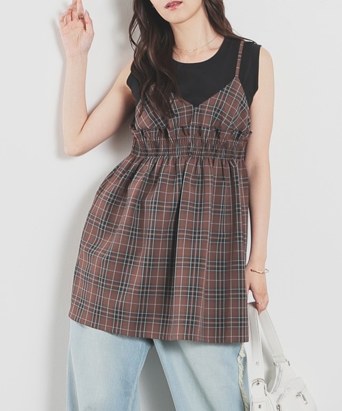 Honeys(ハニーズ)の「キャミブラウス(キャミソール・レディース・ブラック/ブラウン系その他/ブラック系その他・M/L/S)」の12枚目の写真