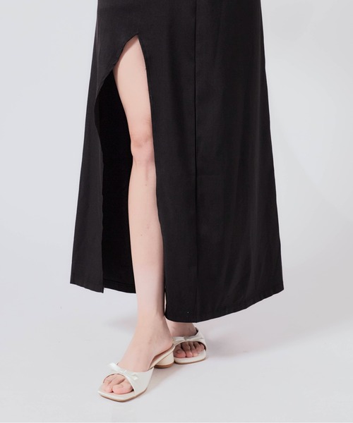 Chick(チック)の「Low-heeled sandals with ribbon / リボン付き ローヒールサンダル 秋物 秋服 2026年秋冬(サンダル・レディース・アイボリー/ブラック/シルバー・35/36/37/38)」の19枚目の写真