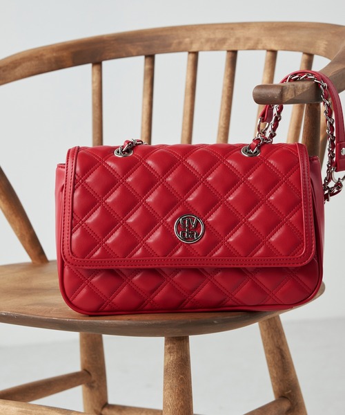 GYDA（ジェイダ）の「GYDA(ジェイダ)チェーンショルダーバッグ GY-B354 ダブルキルティング（ショルダーバッグ・レディース・アイボリー/ブラック/レッド・FREE）」の3枚目の写真