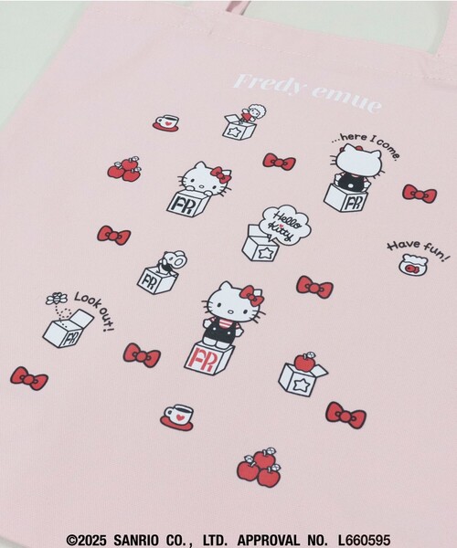 fredy emue（フレディエミュ）の「【HELLO KITTY meet FREDY emue】  ボックスプリントトートバッグ（トートバッグ・レディース・ベビーピンク/レッド・FREE）」の8枚目の写真