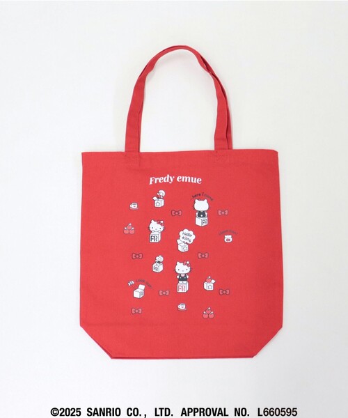 fredy emue（フレディエミュ）の「【HELLO KITTY meet FREDY emue】  ボックスプリントトートバッグ（トートバッグ・レディース・ベビーピンク/レッド・FREE）」の11枚目の写真