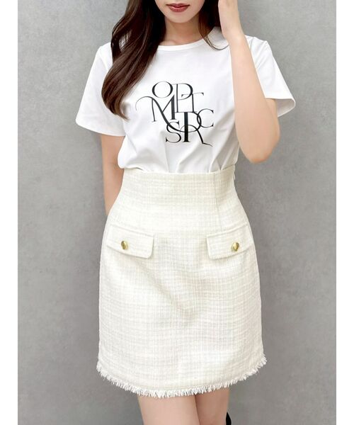 dazzlin（ダズリン）の「ポケットミニスカート/ツイード（スカート・レディース・ピンク/アイボリー/ブラック・SMALL/MEDIUM）」の2枚目の写真